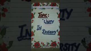 English assignment (unity in diversity)
