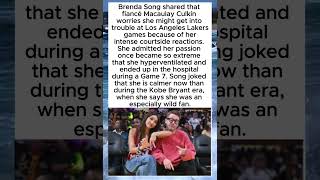 Brenda Song Says Macaulay Culkin Fears She'll 'Get into a Fight' at Lakers Games 🏀😅👊 #shorts  #viral