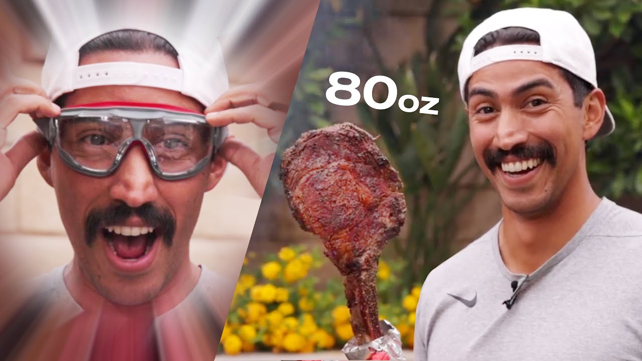 Bryan Needs to Wear Goggles to Grill an 80z Tomahawk!