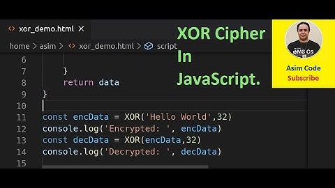 XOR Cipher In JavaScript