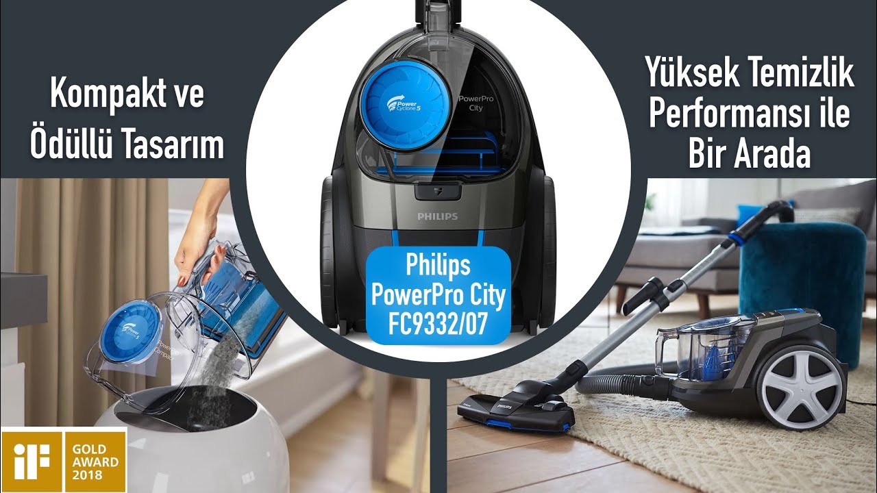 Minik ama dev güçte süpürge. Philips'in Power Pro City serisi FC9332  modelini inceledik 👍🏻 - YouTube