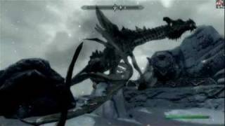 Skyrim Alduin's Bane - First Battle with Alduin