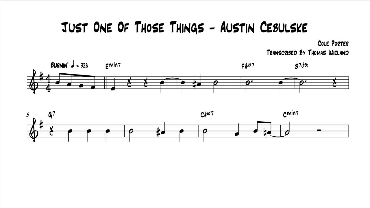 Just One Of Those Things - Austin Cebulske (Bb Solo Transcription