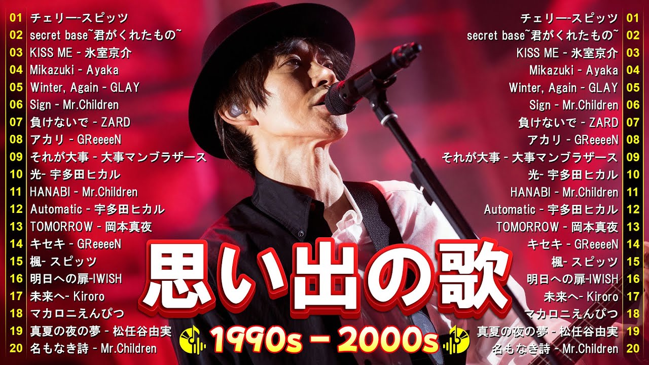 ベストヒットJ-POPメドレー🎶1990〜2000年代神曲集🎶🎶MISIA, globe, スキマスイッチ, スピッツ, 大塚愛, Every Little Thing