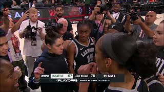 LAST 5min Las Vegas Aces vs Seattle Storm Game 1, WNBA playoffs basketball | A'ja Wilson Kelsey Plum
