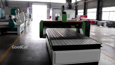 GoodCut Green Color 1300*2500 CNC Router with Aluminum Table + T slot Leadshine Servo Motor for Sale