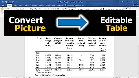 How to Convert a Picture into Editable Table in Word Document