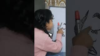 رسم وجه بنت بطريقه طريفه جدآ????