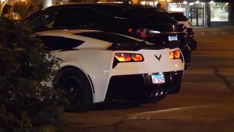 Cammed 2017 C7 Z06 Corvette Idle Sound and Revs Leaving Car Show