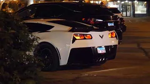 Cammed 2017 C7 Z06 Corvette Idle Sound and Revs Leaving Car Show
