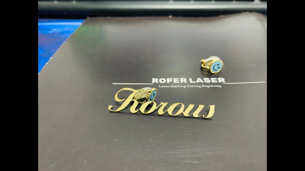 How to cut jewelry name 24K gold silver cutting Fiber laser marking