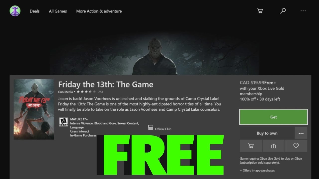 Stalk your prey for free in Friday the 13th: The Game now available on Xbox  One via Games With Gold