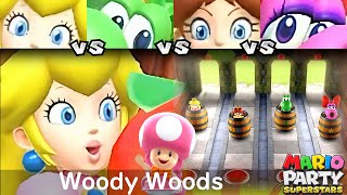 Mario Party Superstars Peach vs Yoshi vs Daisy vs Birdo in Woody Woods