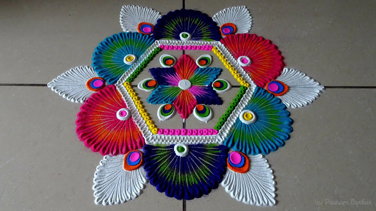 Easy, creative and quick rangoli for festivals Relaxing sand art