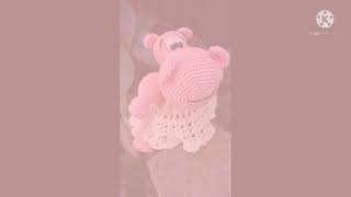 Бегемот в юбке #Crochet обзор игрушки розовый Бегемот в юбочке.  вязанию крючком screenshot 4
