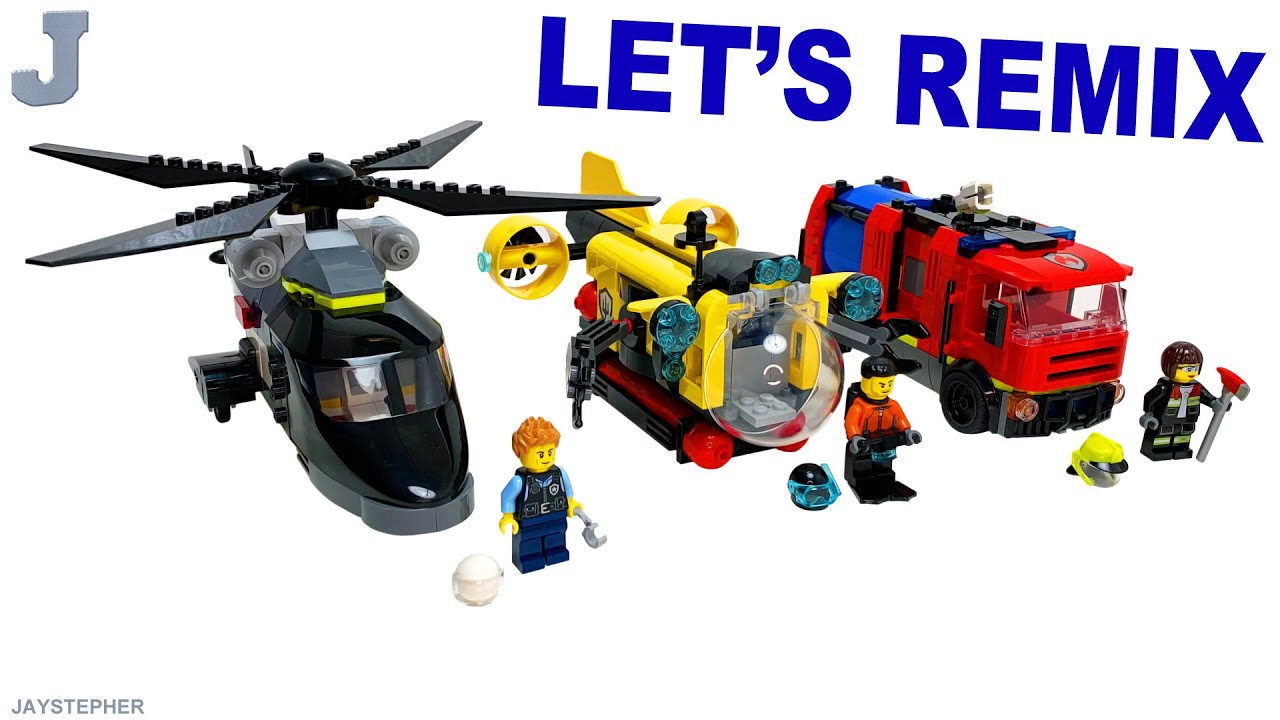 LEGO City 2025 Helicopter, Fire Engine, & Submarine Remix 60462