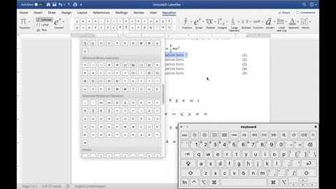 Typing Equations in Word 5 - Identical Latex Syntaxes
