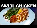 Rolled chicken breasts with chorizo stuffing and green beans