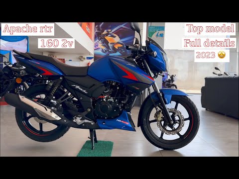 apache rtr 160 2v top variant 2023 | matte blue | full details in hindi