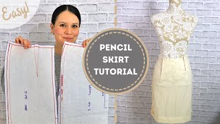 How to draft a pencil skirt - just 3 measurements with simple steps!