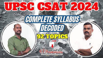 COMPLETE SYLLABUS FOR UPSC CSAT 2024 | SYLLABUS DECODED | CSAT PAPER 2 SYLLABUS | ALL TOPICS OF CSAT