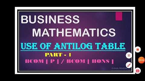 Business Mathematics - Antilog Table part 1