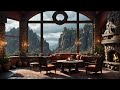 Beautiful home in the mountains of Switzerland with calming rain sounds and crackling fireplace asmr
