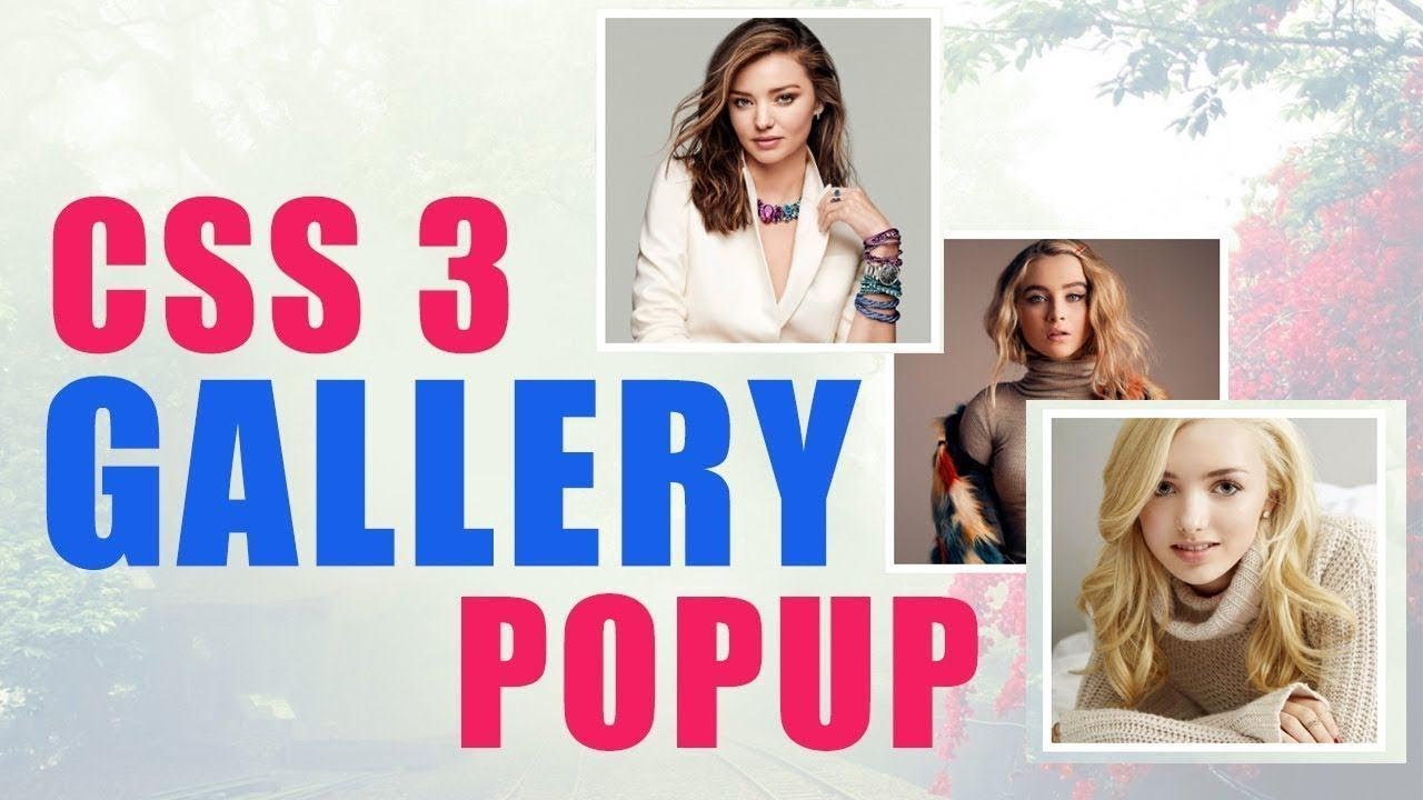 How to create Gallery Popup in HTML / css 3 / Website Design 2019 - YouTube