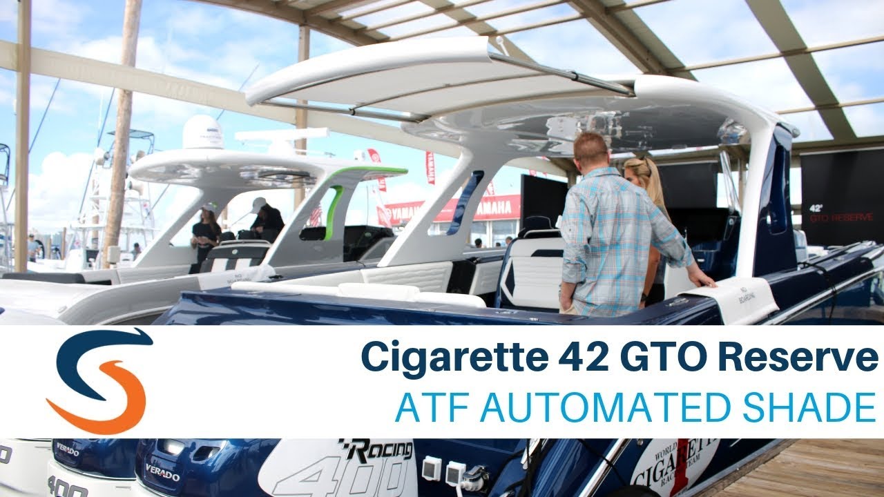 Cigarette Racing Team 42 GTO Reserve with SureShade Retractable Boat Shade
