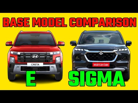 Hyundai Creta Facelift 2024 BASE Model E vs Maruti Grand Vitara BASE Model SIGMA Comparison 2024