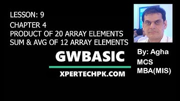 10 class computer chapter 4 Exercise programs Practical of GW BASIC–array product, sum and average