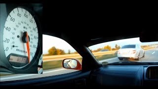 Nissan Skyline R34 GTR V-spec vs Mercedes Benz C63 AMG (+300Km\/h)
