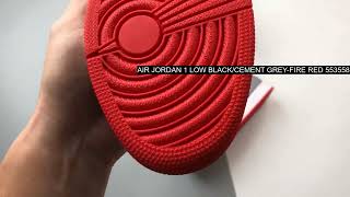 [UNBOXING] Air Jordan 1 Low Black/Cement Grey-Fire Red 553558-060