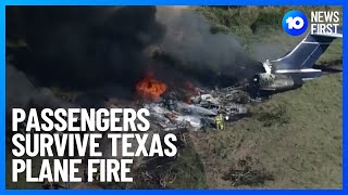 Passengers miraculously survive plane crash after jet runs off runway in Texas | 10 News First