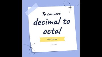 Decimal to Octal conversion