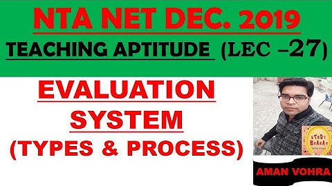 Evaluation system types and process LEC 27 NTA NET DEC 2019