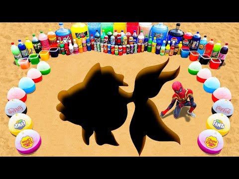 How to Make Rainbow Fish with Orbeez, Balloons Fanta vs Sodas, Mtn Dew, Giant Coca Cola vs Mentos