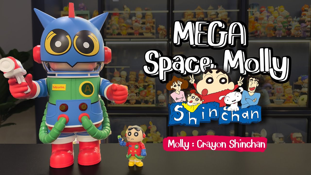แกะกล่อง Mega Space Molly Crayon Shinchan 400% + 100% - YouTube