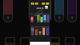 Water sort - color puzzle game level 56 solution