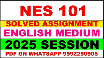 NES 101 solved assignment 2025 in English || NES 101 solved assignment 2025 || ignou NES101 2025