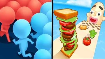 Sandwich Runner | Count Masters - All level Gameplay (Android iOS) Walkthrough Game Mobile