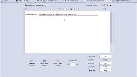 Quick Sample on Creating Invoices using The Paint Estimator
