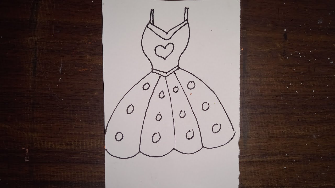 How To Draw A Dress Beautiful Girl Dress Drawing Short Youtube