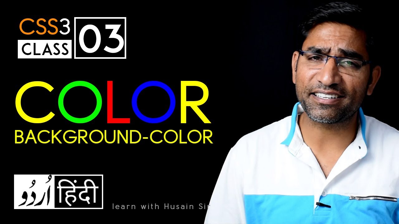 background color  New 2022  Color \u0026 Background-color - CSS3 tutorial in hindi - urdu - Class - 03