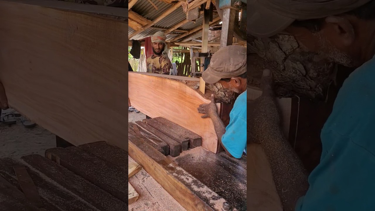 Mahogany Wood Cutting