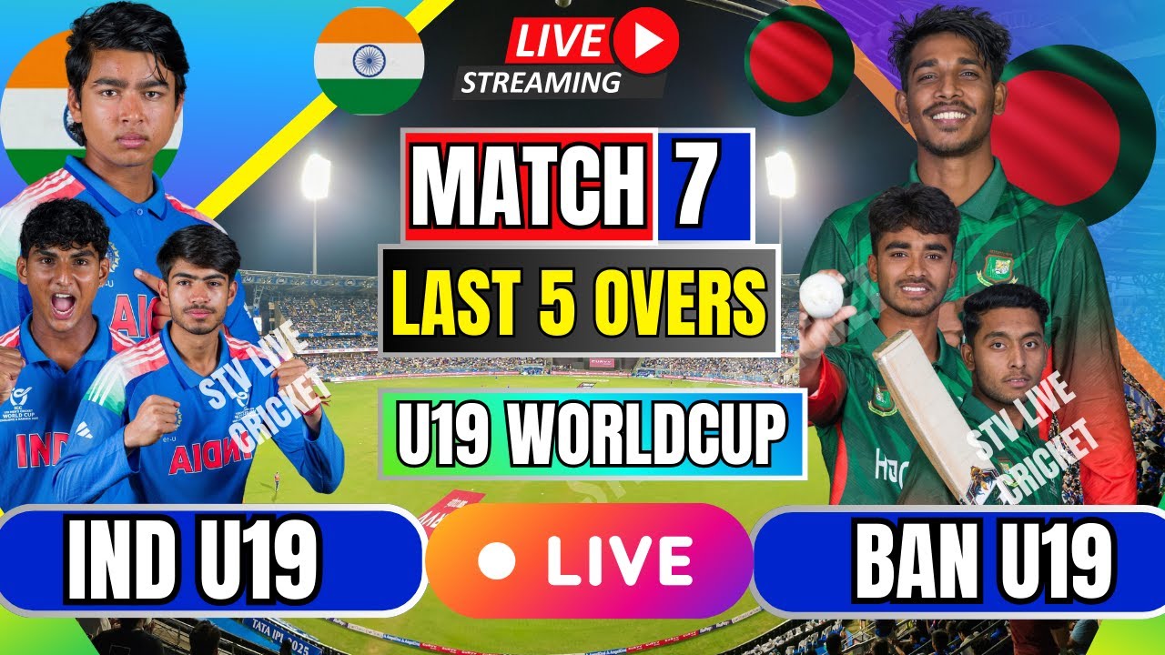 🔴LIVE IND U19 vs BAN U19 MATCH 7 | live india vs bangladesh today | live cricket today