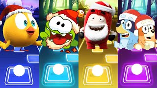 Merry Christmas! Where's Chicky? Vs Om Nom Vs OddBods Vs Bluey | Tiles Hop EDM Rush