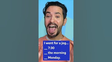 Prepositions of time: in, on and at #Shorts