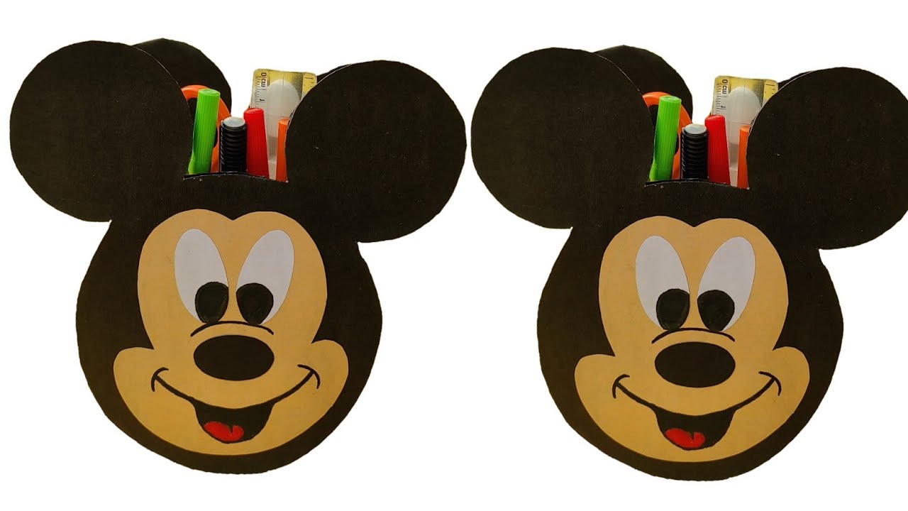 How To Make Mickey mouse Pen Stand | Mickey mouse Pen Pencil Holder ...
