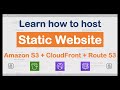 Host a static website on AWS S3 using Cloud Front Distribution and Route53
